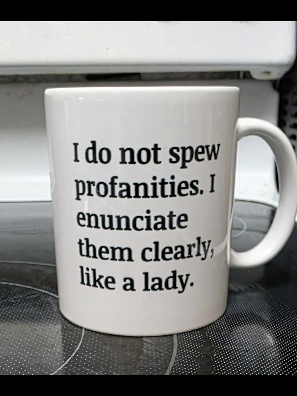 White Ceramic Mug with Humorous Quote